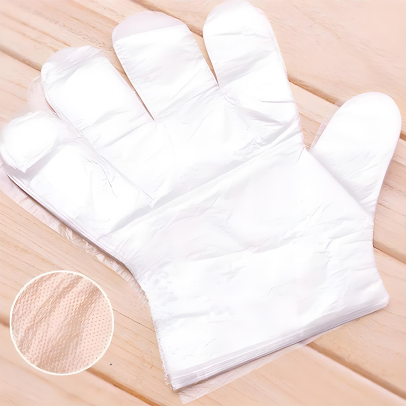 ถุงมือ HDPE สีขาวนวลกันน้ำและกันน้ำมัน ถุงมือ HDPE สีขาวนวลกันน้ำและกันน้ำมัน