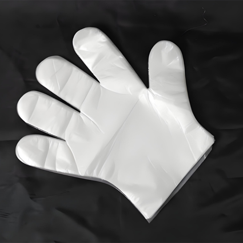 ถุงมือ HDPE สีขาวนวลกันน้ำและกันน้ำมัน ถุงมือ HDPE สีขาวนวลกันน้ำและกันน้ำมัน
