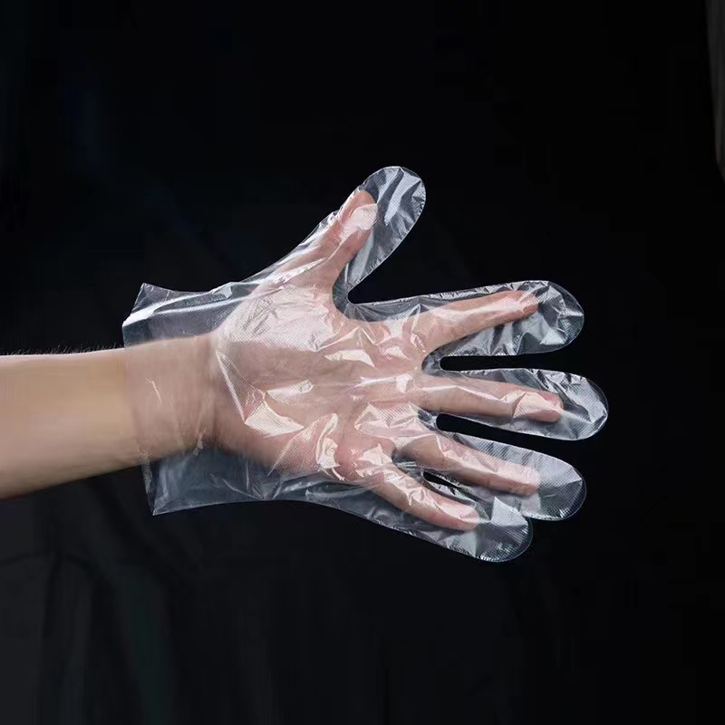 ถุงมือ LDPE สีขาวนวลกันน้ำและกันน้ำมัน